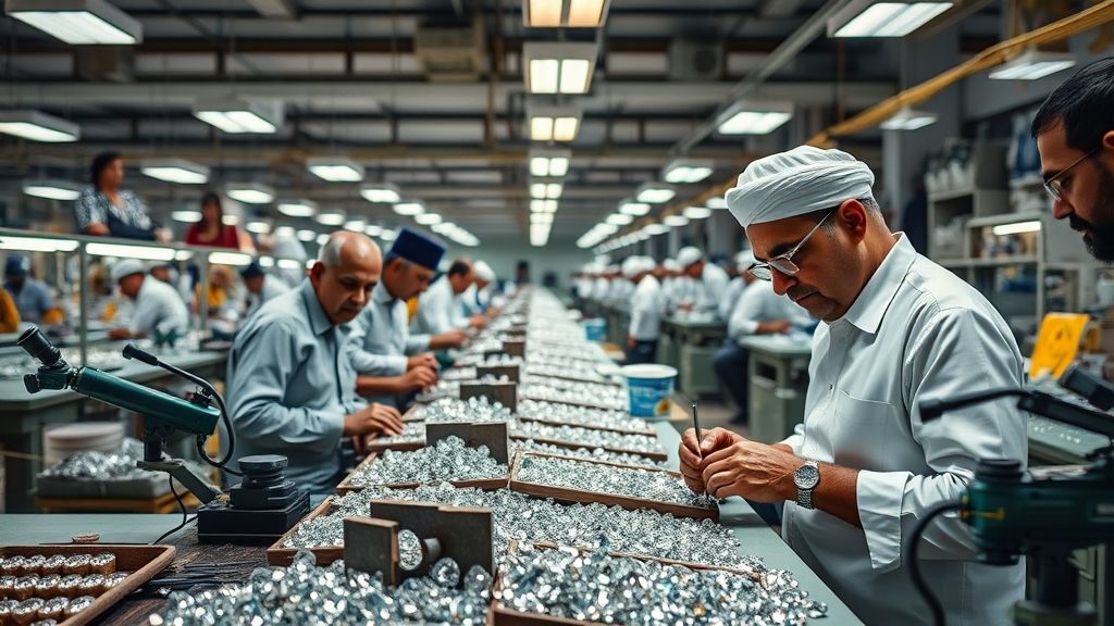 workers in a diamond factory